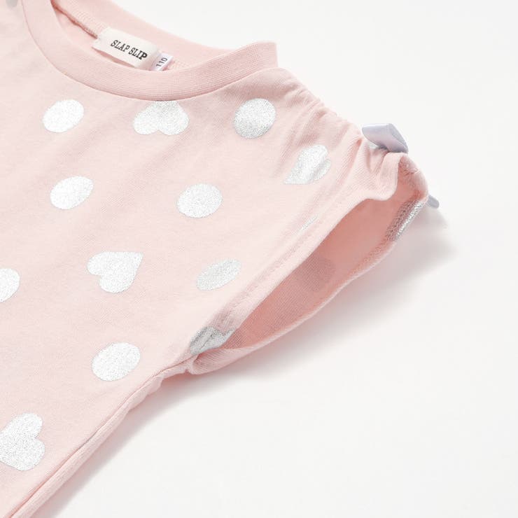 【接触冷感】裾フリルハートドット箔プリント柄Tシャツ(80~130cm) | SLAP SLIP | 詳細画像10 