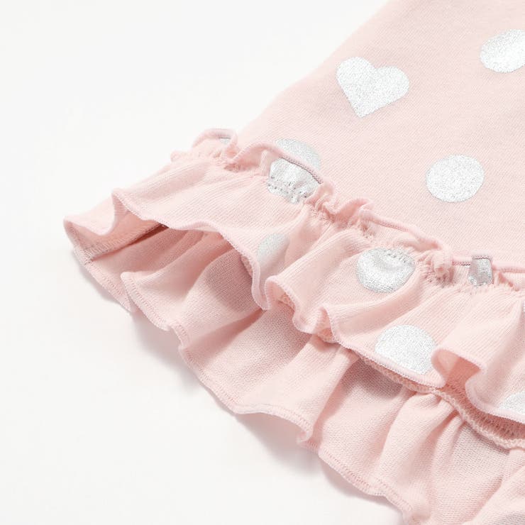 【接触冷感】裾フリルハートドット箔プリント柄Tシャツ(80~130cm) | SLAP SLIP | 詳細画像12 