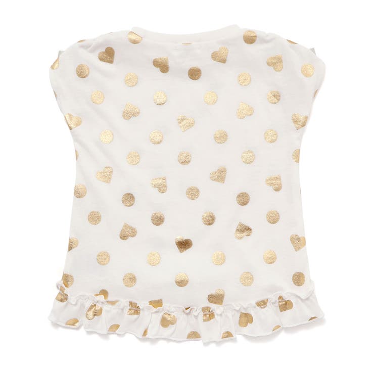 【接触冷感】裾フリルハートドット箔プリント柄Tシャツ(80~130cm) | SLAP SLIP | 詳細画像5 