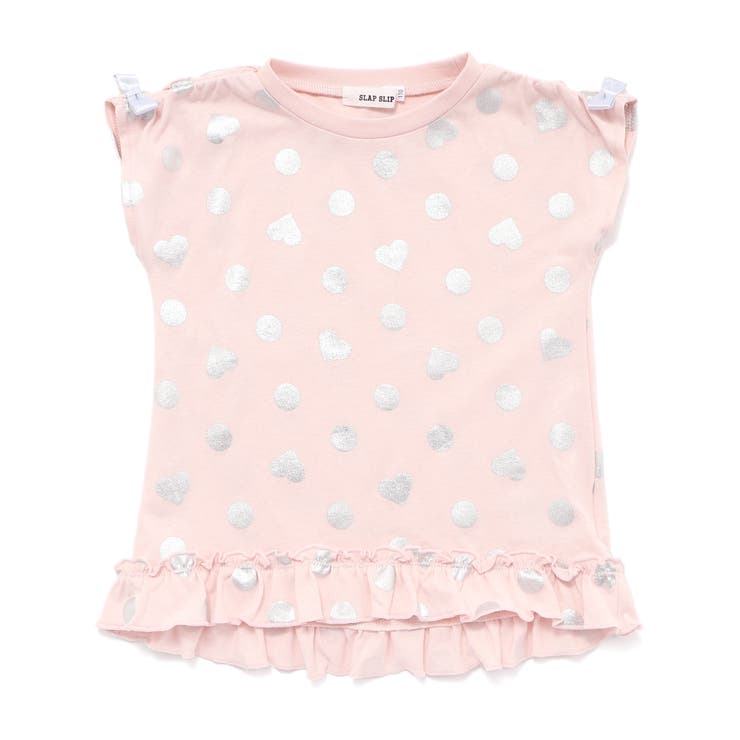 【接触冷感】裾フリルハートドット箔プリント柄Tシャツ(80~130cm) | SLAP SLIP | 詳細画像7 