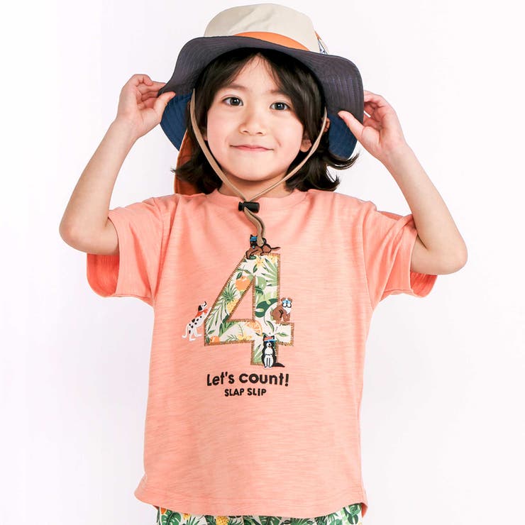 【お揃い/接触冷感】総柄ナンバリングカウントパッチTシャツ(80~130cm) | SLAP SLIP | 詳細画像1 