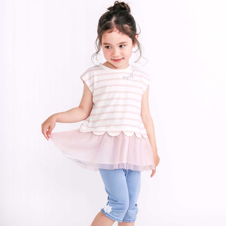 チュールドッキングラメボーダーキラキラトップス(80~130cm) | SLAP SLIP | 詳細画像4 