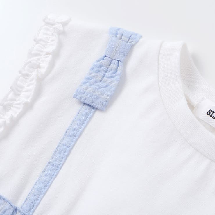 肩リボンチュールキャミソールドッキングTシャツ(80~130cm) | SLAP SLIP | 詳細画像9 