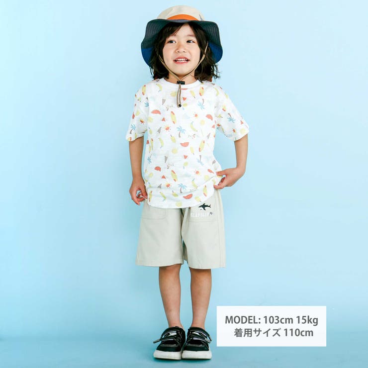 【吸汗速乾】ビーチ海総柄半袖Tシャツ(80~130cm) | SLAP SLIP | 詳細画像2 