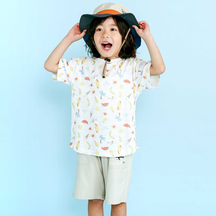 【吸汗速乾】ビーチ海総柄半袖Tシャツ(80~130cm) | SLAP SLIP | 詳細画像3 