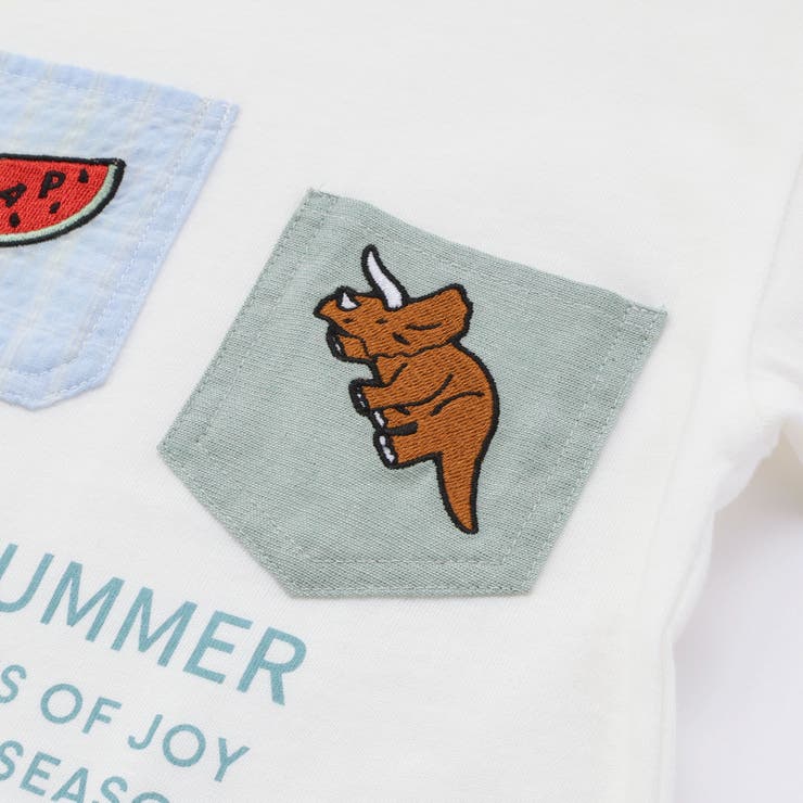 【吸汗速乾】チェックダンガリー色々ワッペン付きポケット半袖Tシャツ(80~130… | SLAP SLIP | 詳細画像10 