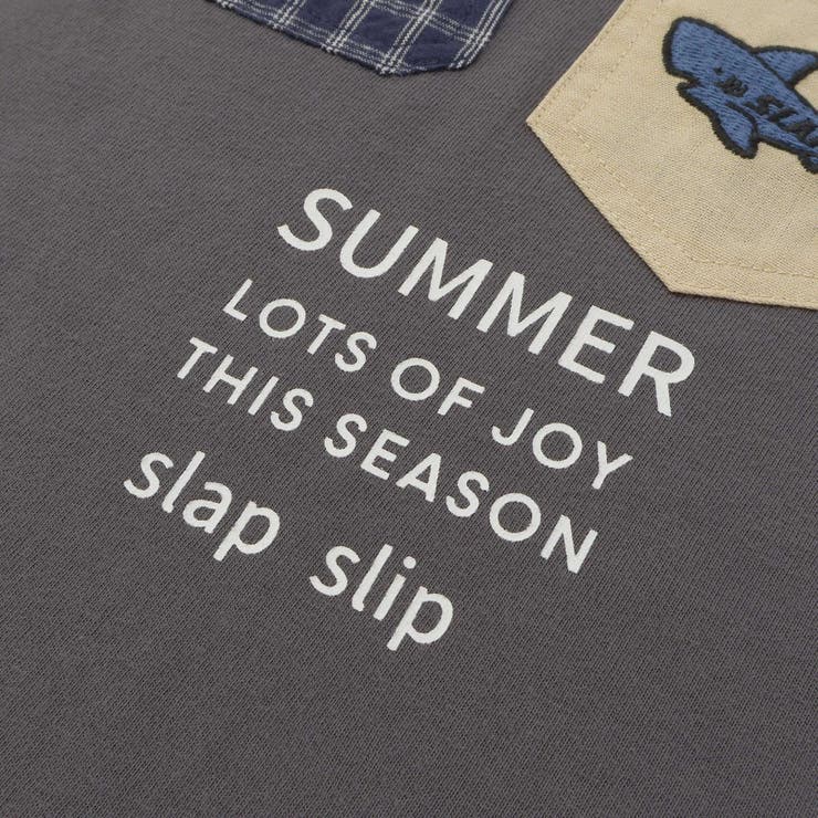 【吸汗速乾】チェックダンガリー色々ワッペン付きポケット半袖Tシャツ(80~130… | SLAP SLIP | 詳細画像19 