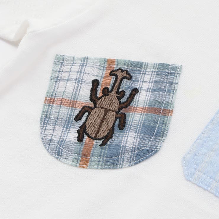 【吸汗速乾】チェックダンガリー色々ワッペン付きポケット半袖Tシャツ(80~130… | SLAP SLIP | 詳細画像8 