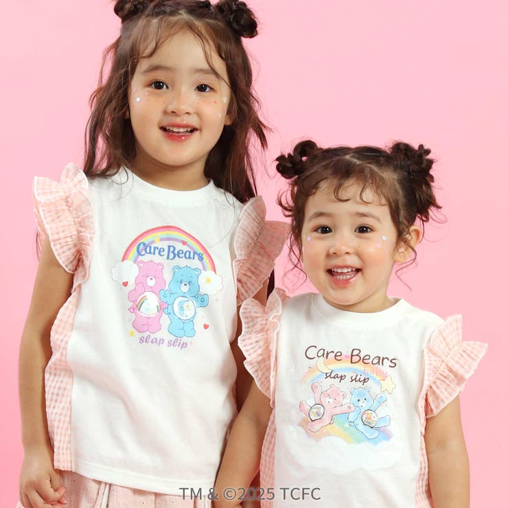 【ケアベア×SLAP SLIP】イラストプリントサイド切り替え袖フリルTシャツ(… | SLAP SLIP | 詳細画像1 