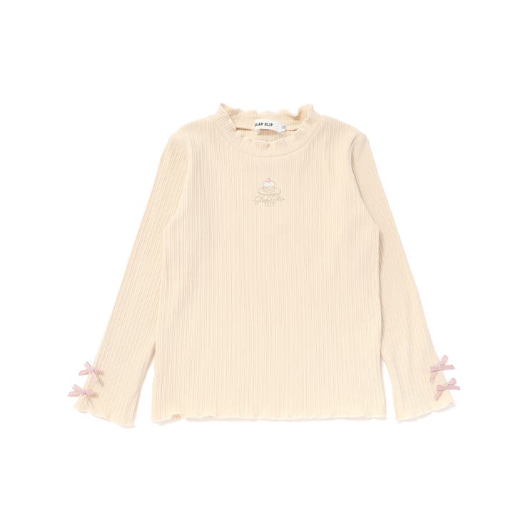 ベージュ(ケーキ) | フロントモチーフテレコTシャツ(80~130cm) | SLAP SLIP