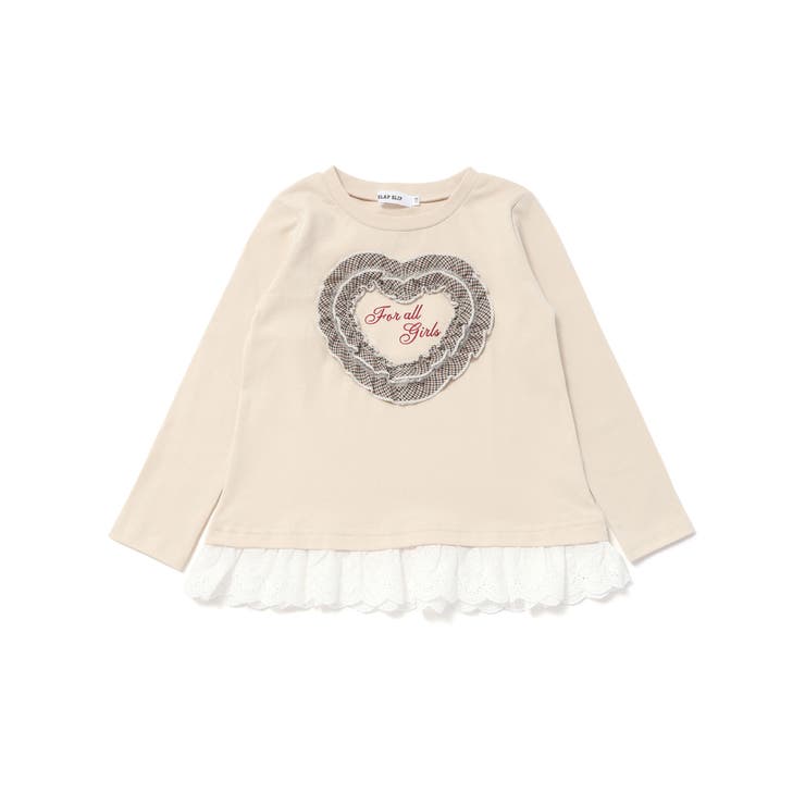 レースチュールハート裾フリルTシャツ(80~130cm) | SLAP SLIP | 詳細画像3 