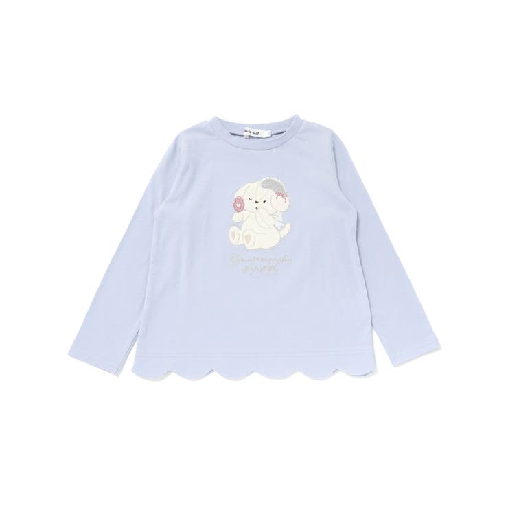 アニマルクマウサギイヌネコモチーフパッチ刺しゅう裾スカラップTシャツ(80~13… | SLAP SLIP | 詳細画像16 