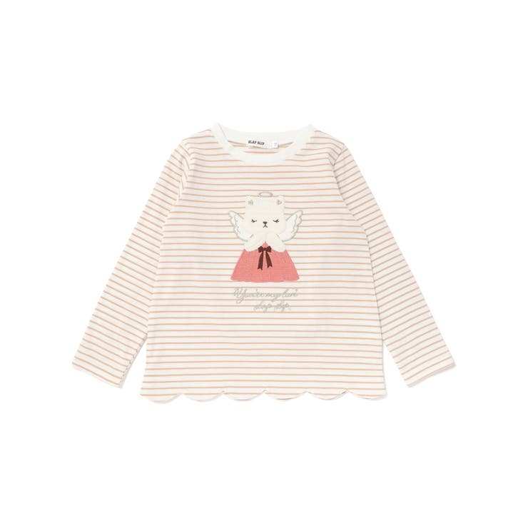 アニマルクマウサギイヌネコモチーフパッチ刺しゅう裾スカラップTシャツ(80~13… | SLAP SLIP | 詳細画像19 