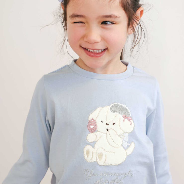 アニマルクマウサギイヌネコモチーフパッチ刺しゅう裾スカラップTシャツ(80~13… | SLAP SLIP | 詳細画像22 