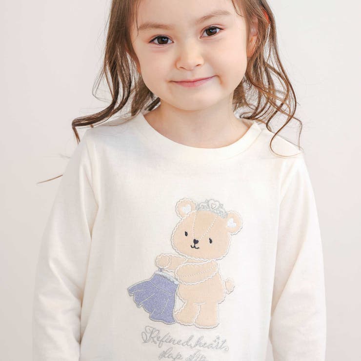 アニマルクマウサギイヌネコモチーフパッチ刺しゅう裾スカラップTシャツ(80~13… | SLAP SLIP | 詳細画像24 