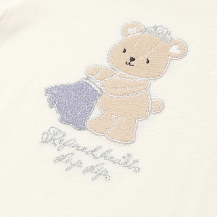 アニマルクマウサギイヌネコモチーフパッチ刺しゅう裾スカラップTシャツ(80~13… | SLAP SLIP | 詳細画像6 