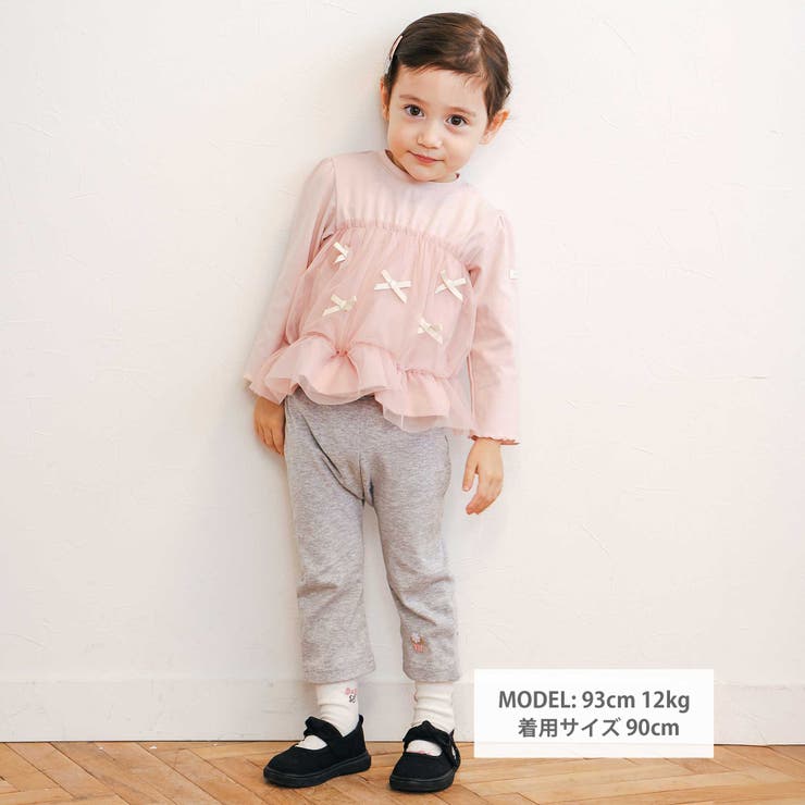 リボンいっぱいギャザーチュールドッキングトップス(90~130cm) | SLAP SLIP | 詳細画像2 