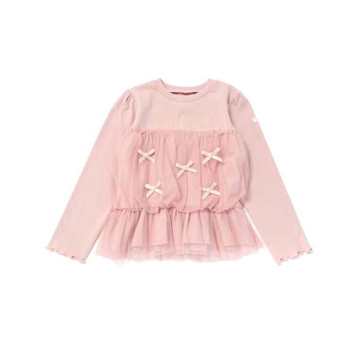 リボンいっぱいギャザーチュールドッキングトップス(90~130cm) | SLAP SLIP | 詳細画像3 