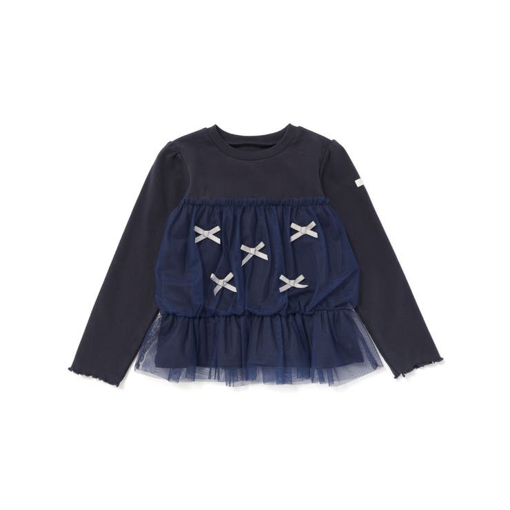 リボンいっぱいギャザーチュールドッキングトップス(90~130cm) | SLAP SLIP | 詳細画像5 