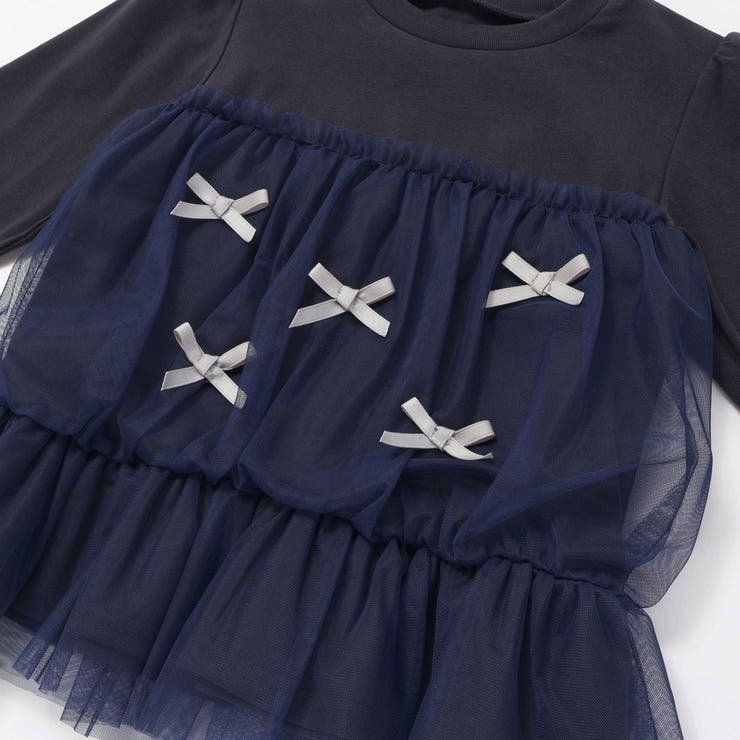 リボンいっぱいギャザーチュールドッキングトップス(90~130cm) | SLAP SLIP | 詳細画像8 