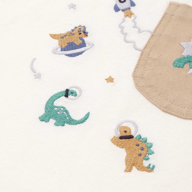 【お揃い】はたらくくるま恐竜刺しゅう胸ポケット付きラグランTシャツ(80~130… | SLAP SLIP | 詳細画像12 