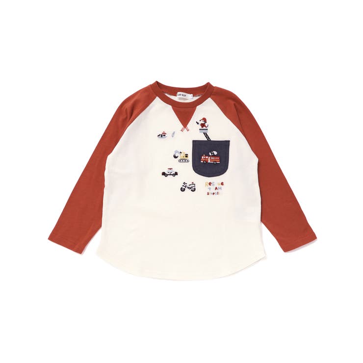 【お揃い】はたらくくるま恐竜刺しゅう胸ポケット付きラグランTシャツ(80~130… | SLAP SLIP | 詳細画像3 