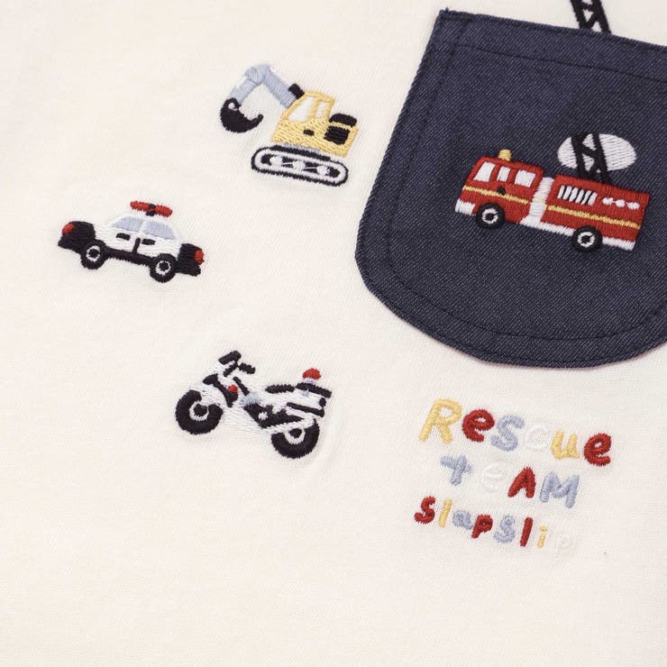 【お揃い】はたらくくるま恐竜刺しゅう胸ポケット付きラグランTシャツ(80~130… | SLAP SLIP | 詳細画像6 