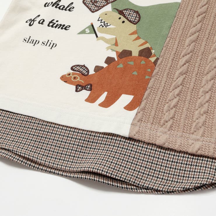 お出かけ恐竜モチーフ切り替えTシャツ(80~130cm) | SLAP SLIP | 詳細画像12 