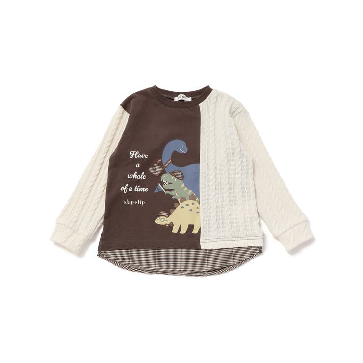 お出かけ恐竜モチーフ切り替えTシャツ(80~130cm) | SLAP SLIP | 詳細画像15 
