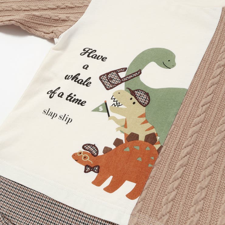 お出かけ恐竜モチーフ切り替えTシャツ(80~130cm) | SLAP SLIP | 詳細画像8 