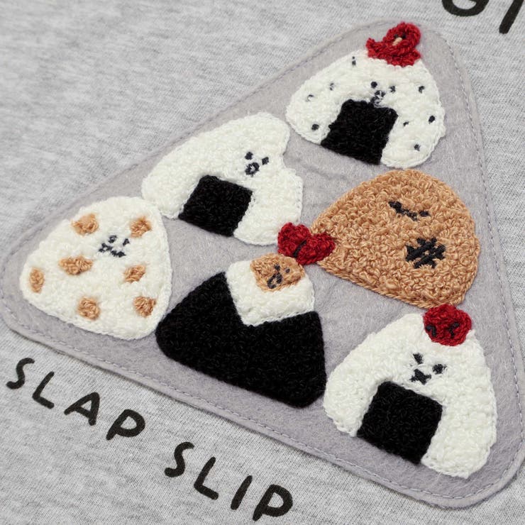 【お揃い】おにぎりサガラ刺しゅう袖配色Tシャツ(80~130cm) | SLAP SLIP | 詳細画像10 
