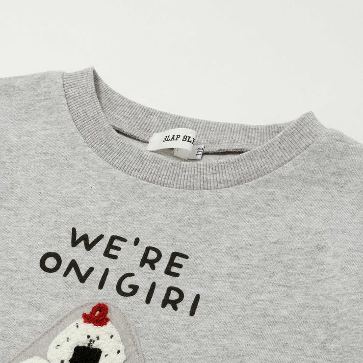 【お揃い】おにぎりサガラ刺しゅう袖配色Tシャツ(80~130cm) | SLAP SLIP | 詳細画像8 