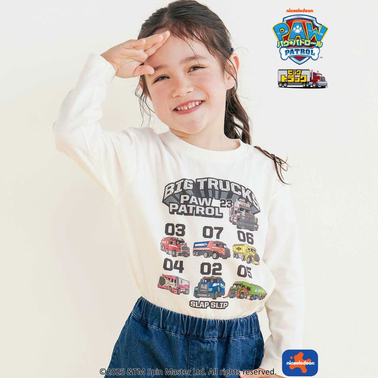 オフホワイト | ビッグトラックプリントTシャツ | SLAP SLIP