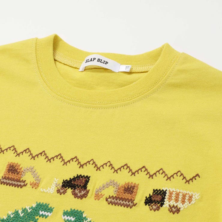 はたらくくるま恐竜ステッチ刺しゅうTシャツ(80~130cm) | SLAP SLIP | 詳細画像10 