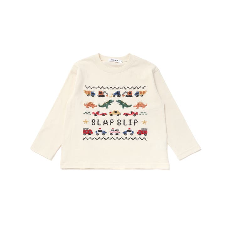 はたらくくるま恐竜ステッチ刺しゅうTシャツ(80~130cm) | SLAP SLIP | 詳細画像5 