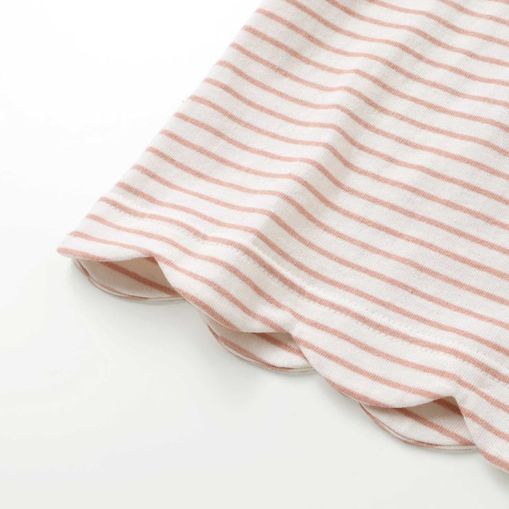 無地ボーダーイチゴ花刺しゅう裾スカラップTシャツ(80~130cm) | SLAP SLIP | 詳細画像13 