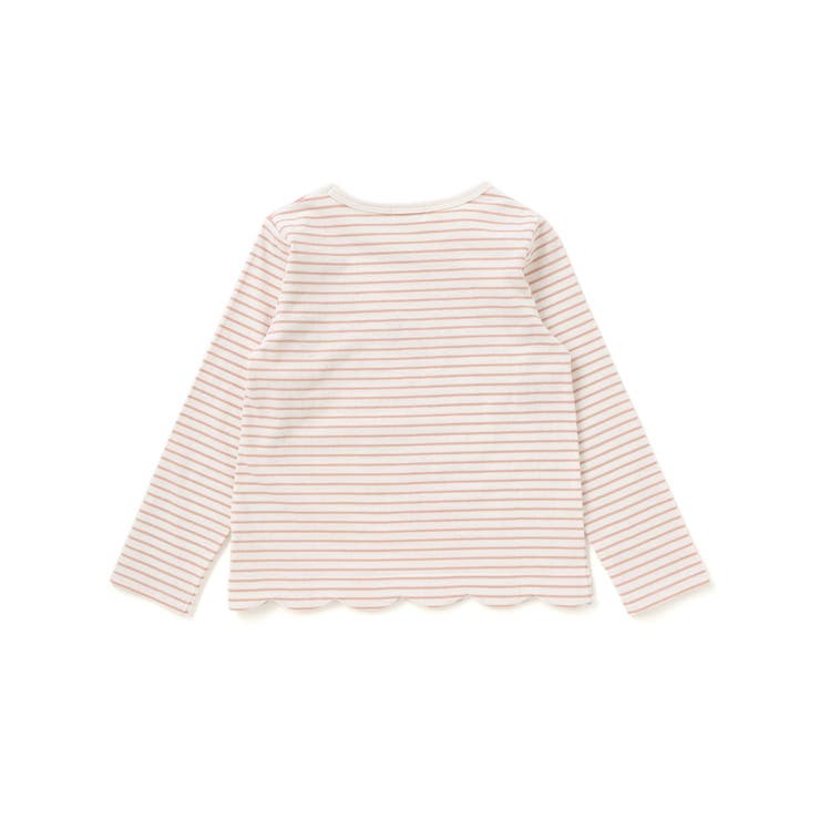 無地ボーダーイチゴ花刺しゅう裾スカラップTシャツ(80~130cm) | SLAP SLIP | 詳細画像8 