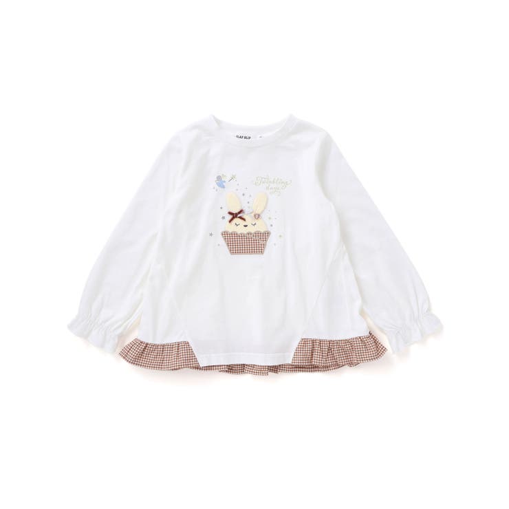 オフホワイト | キャンディスリーブ後ろ裾フリルTシャツ(80~130cm) | SLAP SLIP