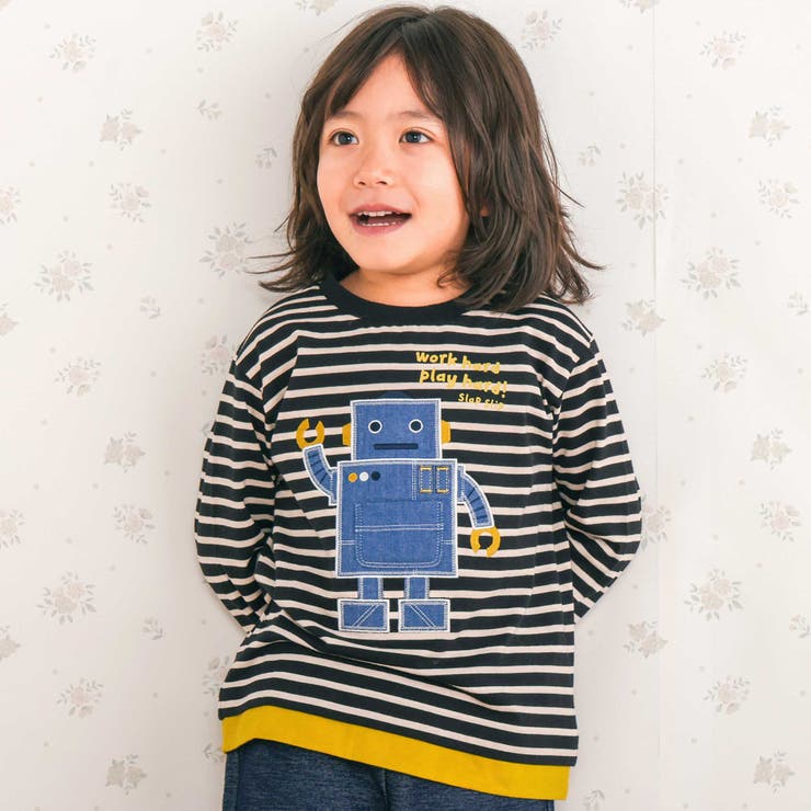 恐竜ロボットモチーフポケット付きTシャツ(80~130cm) | SLAP SLIP | 詳細画像1 