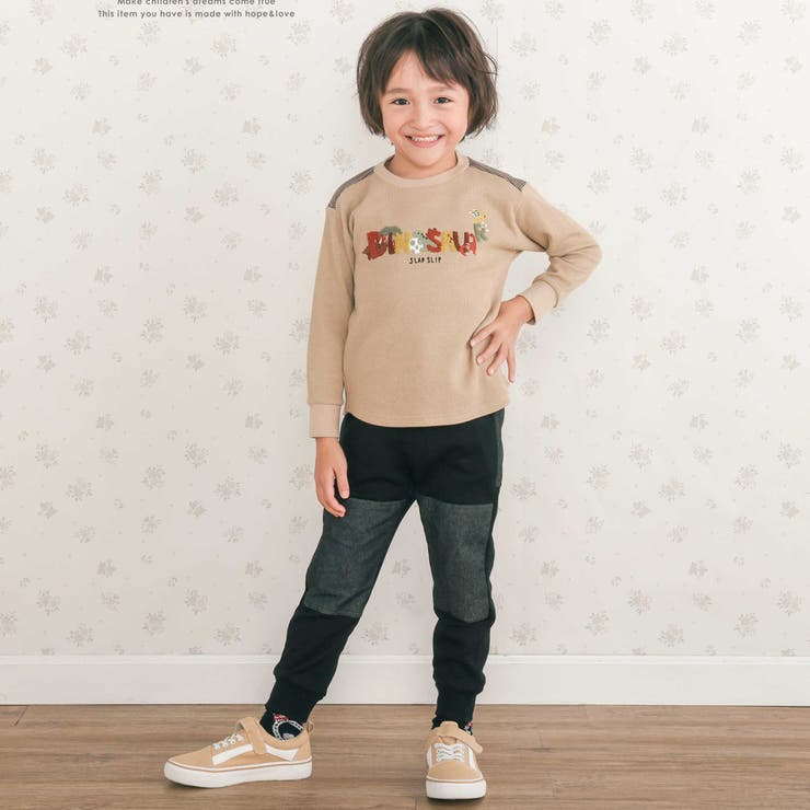 恐竜サガラ刺しゅうワッフルTシャツ(80~130cm) | SLAP SLIP | 詳細画像3 