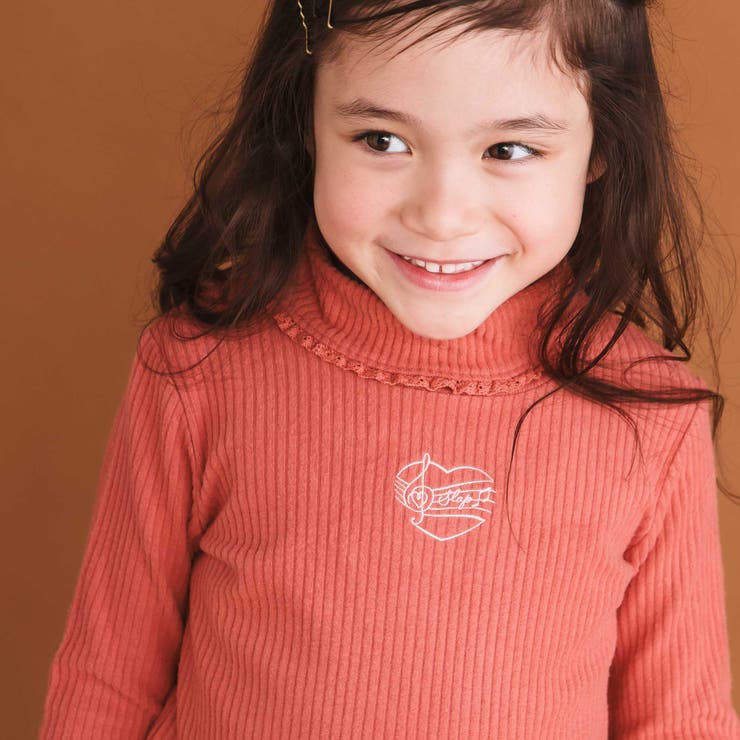 レースハイネックハート刺しゅうトップス(80~130cm) | SLAP SLIP | 詳細画像4 