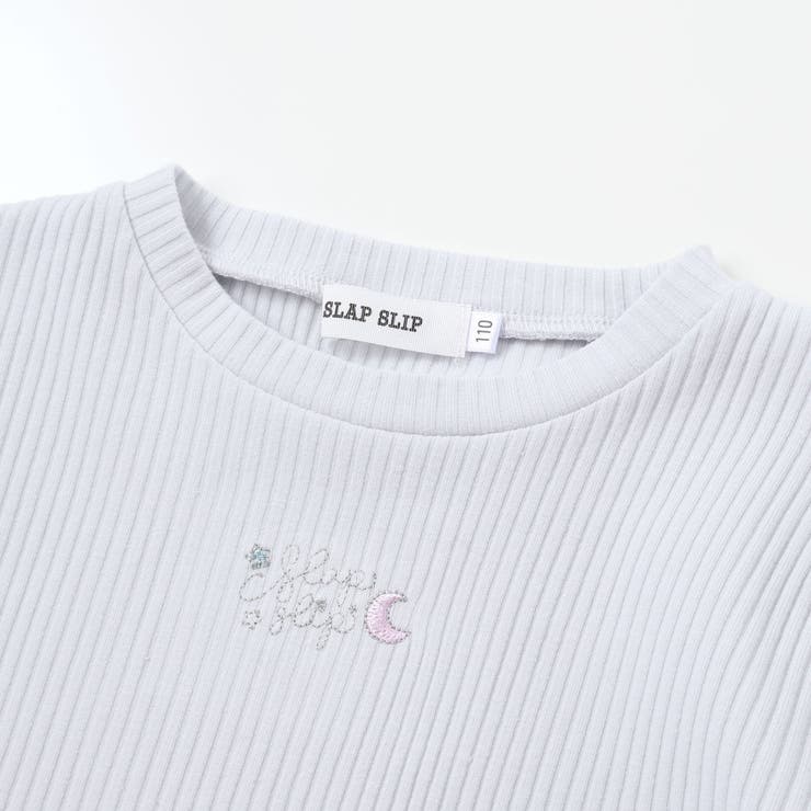 肩フリルキラッとラメ刺しゅう長袖Tシャツ(80~130cm) | SLAP SLIP | 詳細画像9 