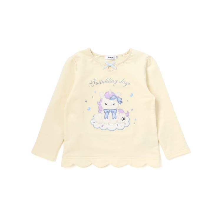 ユニコーンウサギアニマルモチーフ裾スカラップ長袖Tシャツ(80~130cm) | SLAP SLIP | 詳細画像5 