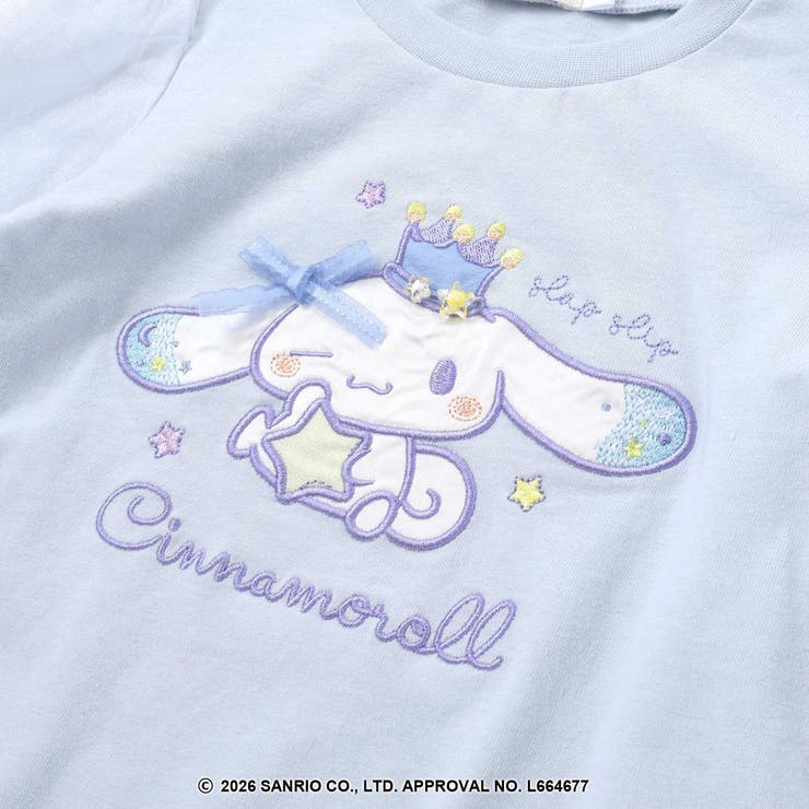 シナモロールポムポムプリンフロントプリント袖チュールTシャツ(80~130cm) | SLAP SLIP | 詳細画像8 