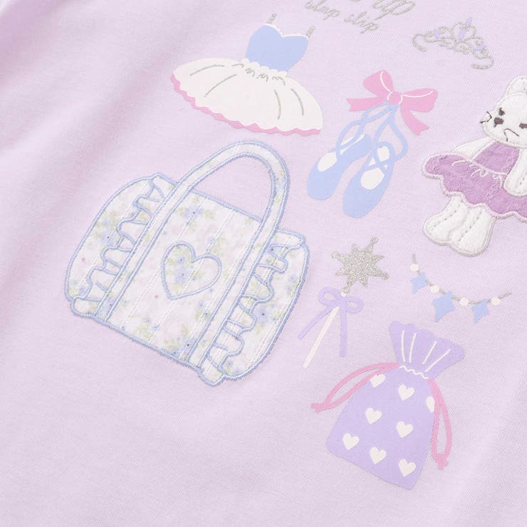 裾レースパッチ刺しゅう天竺長袖Ｔシャツ(80~130cm) | SLAP SLIP | 詳細画像14 