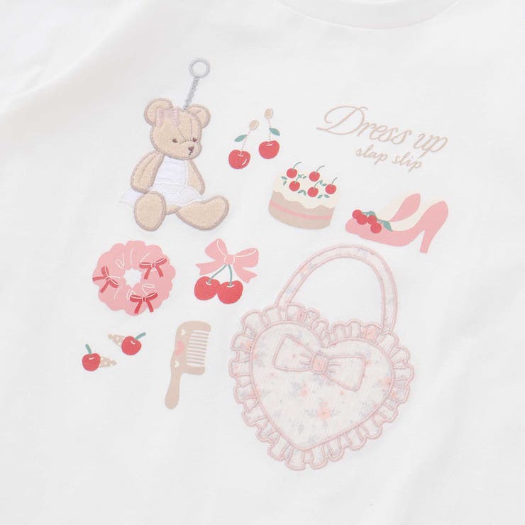 裾レースパッチ刺しゅう天竺長袖Ｔシャツ(80~130cm) | SLAP SLIP | 詳細画像20 