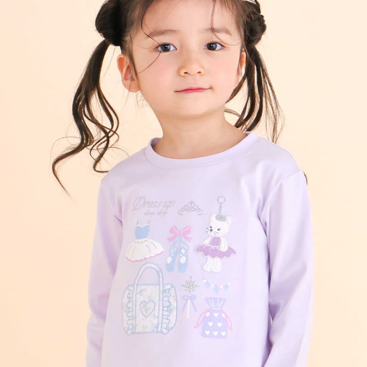 裾レースパッチ刺しゅう天竺長袖Ｔシャツ(80~130cm) | SLAP SLIP | 詳細画像5 