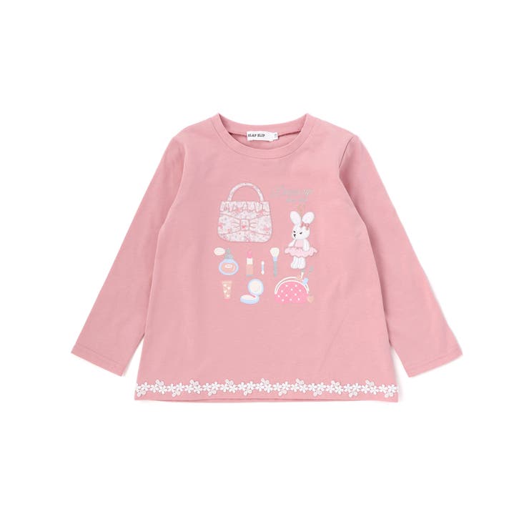 裾レースパッチ刺しゅう天竺長袖Ｔシャツ(80~130cm) | SLAP SLIP | 詳細画像6 