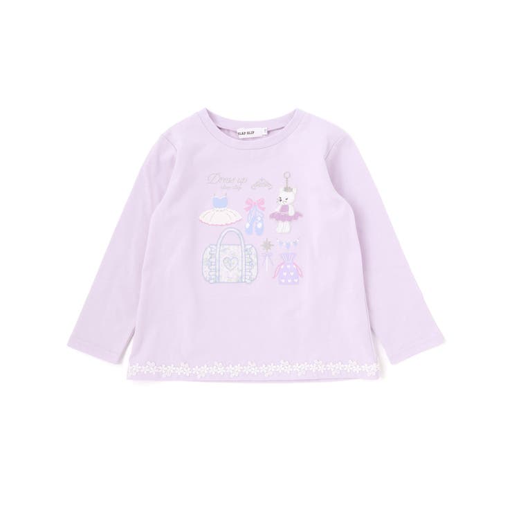 裾レースパッチ刺しゅう天竺長袖Ｔシャツ(80~130cm) | SLAP SLIP | 詳細画像9 