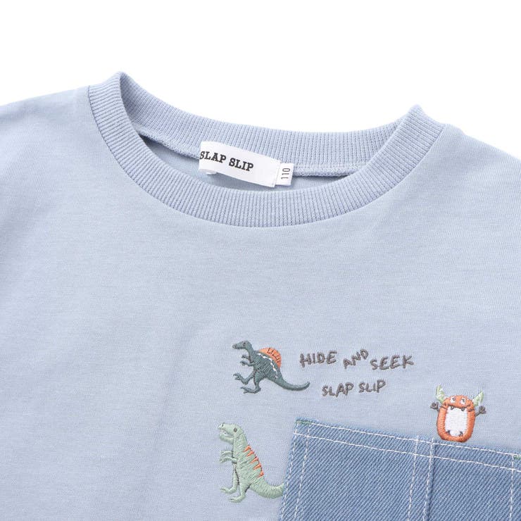 レイヤード風デニムポケット天竺長袖Ｔシャツ(80~130cm) | SLAP SLIP | 詳細画像10 